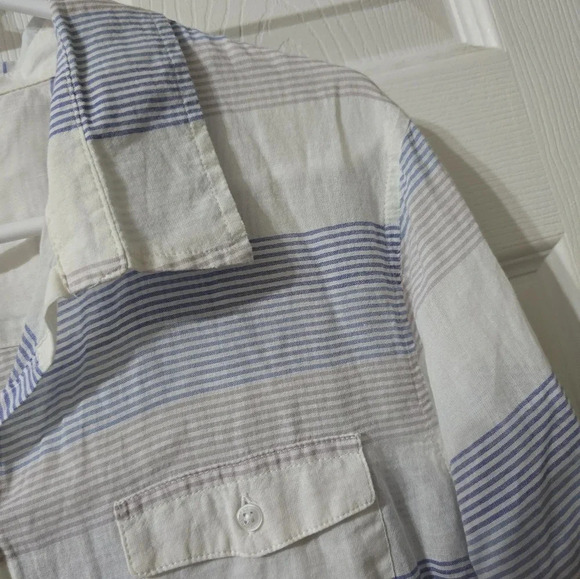 Horny Toad Airbrush Long Sleeve Shirt in Blue Pinstripe, Lightweight, EUC! - Picture 7 of 12